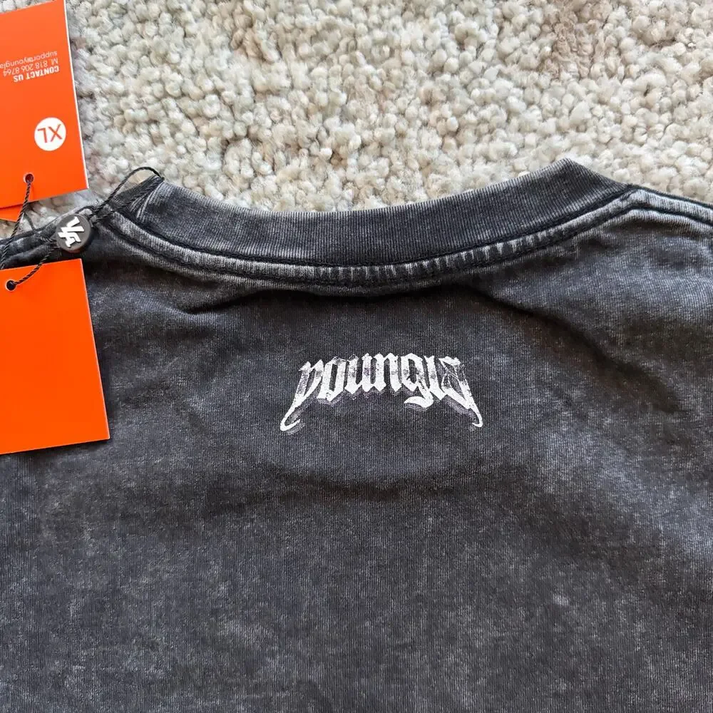 Men's YoungLA 4071 Guardian of Chaos Gods and Heroes T, NWT, XL, BlackWash - Picture 4 of 8